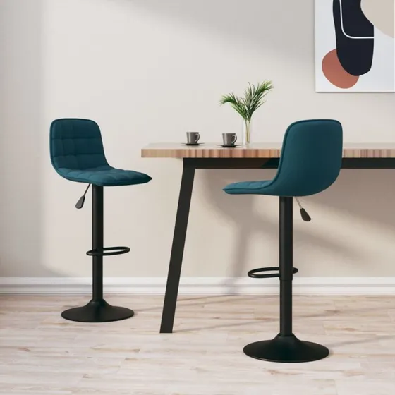 vidaXL barstole 2 stk. fljl bl, justerbar hjde