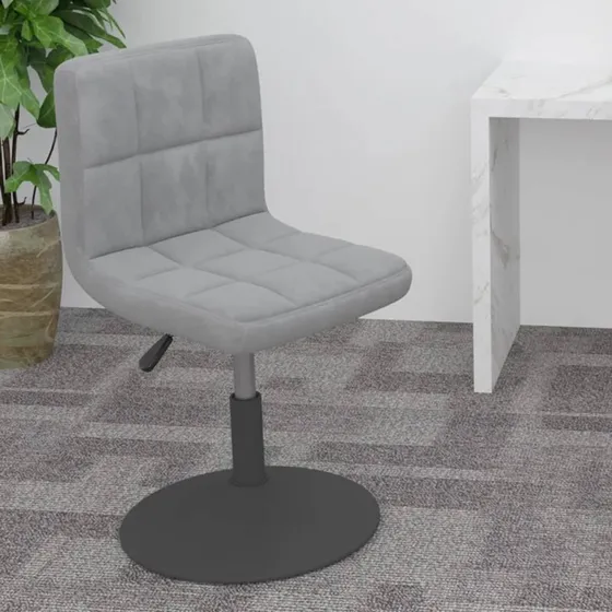 vidaXL drejelig barstol i fløjl lysegrå (højdejusterbar, 360°)