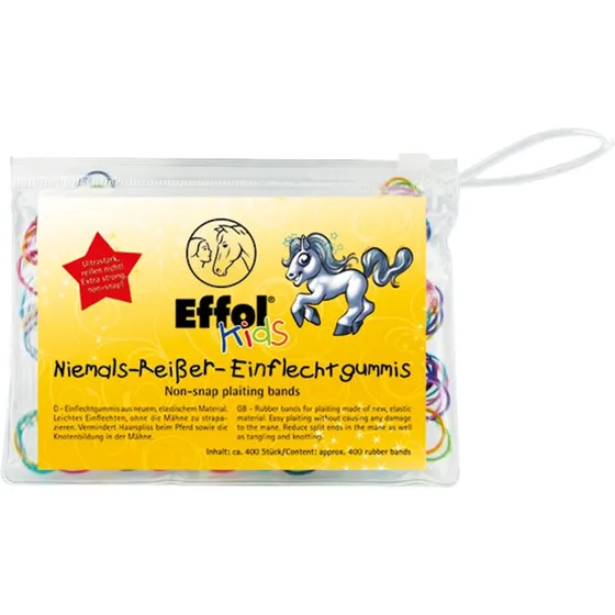 Effol Kids farvede manelastikker, 400 stk