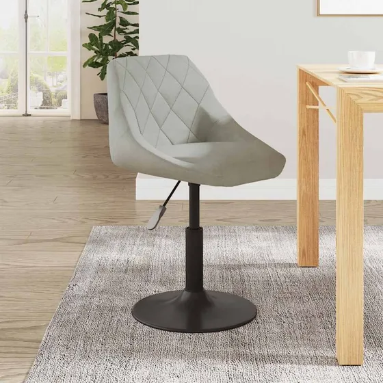 vidaXL barstol fløjl lysegrå — justerbar 360°