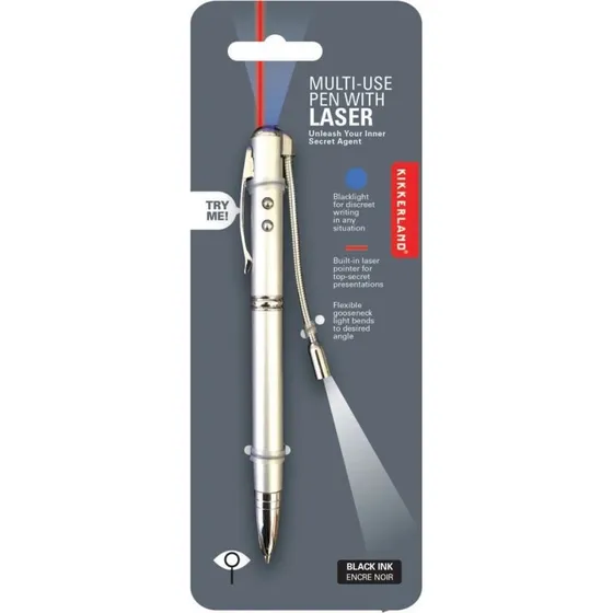 Kikkerland 2-i-1 Laserpen og Kuglepen – Sort blæk