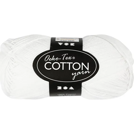 Creativ Company Bomuldsgarn 50 g  Hvid 170 m