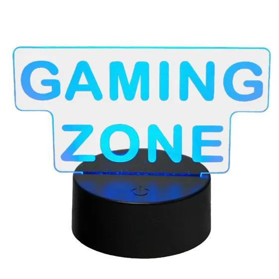 MECHARITE 3D LED-lampe Gaming Zone – USB, fjernbetjening, flerfarvet