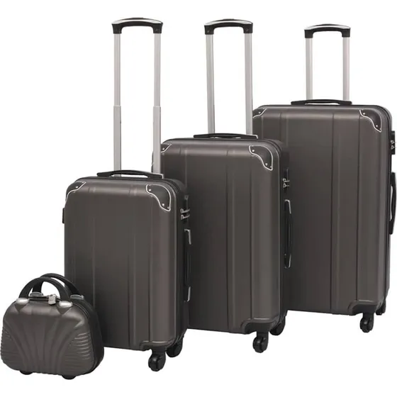 vidaXL hardcase trolleyst, 4 dele, antracitgr