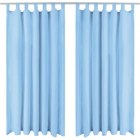 vidaXL gardiner i mikro-satin 2 stk. 140 x 175 cm turkis