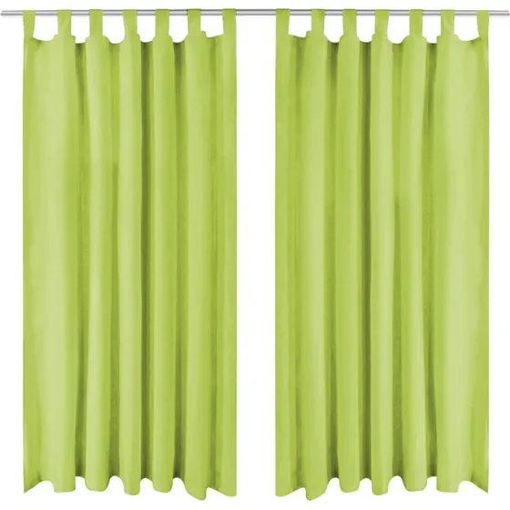 vidaXL gardiner i mikro-satin 2 stk. 140 x 175 cm grøn