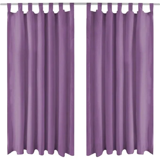 vidaXL gardiner i mikro-satin 2 stk 140x225 cm - lilla