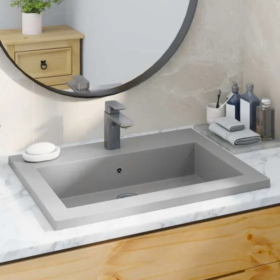 vidaXL håndvask 600x450x120 mm granitgrå