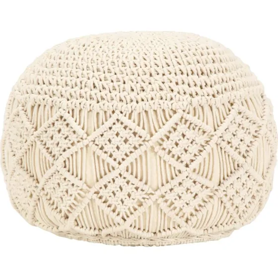 vidaXL håndlavet macramépuf 45x30 cm bomuld