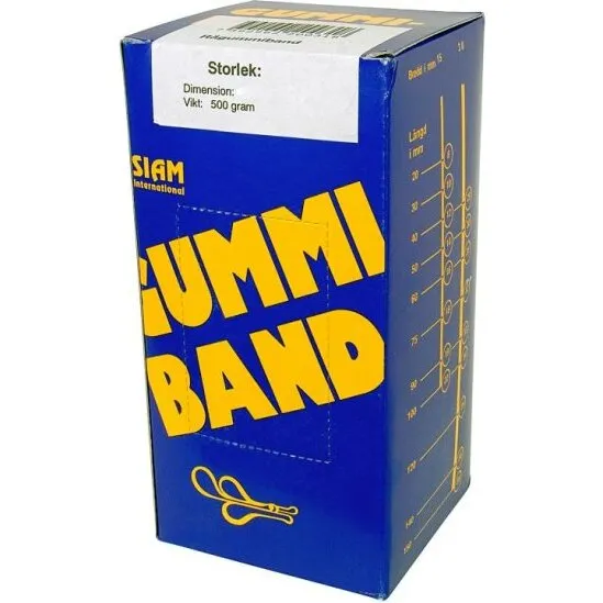 SIAM Gummibånd nr. 18 75×1,5 mm 500 g (ca. 1590 stk) Natur