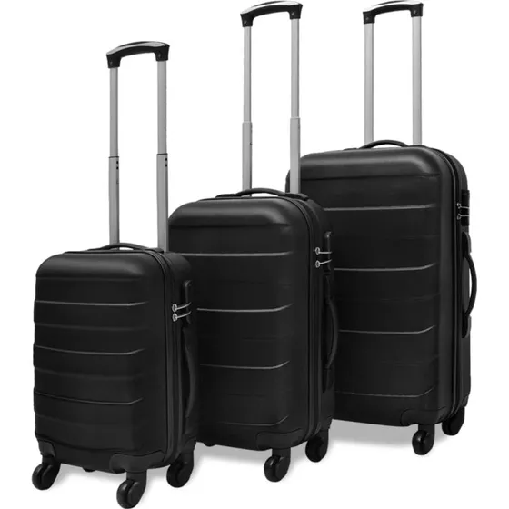 vidaXL hardcase trolleyst 45,5/55/66 cm sort