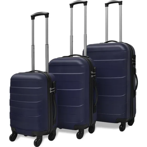 vidaXL hardcase trolleyst 45,5/55/66 cm bl