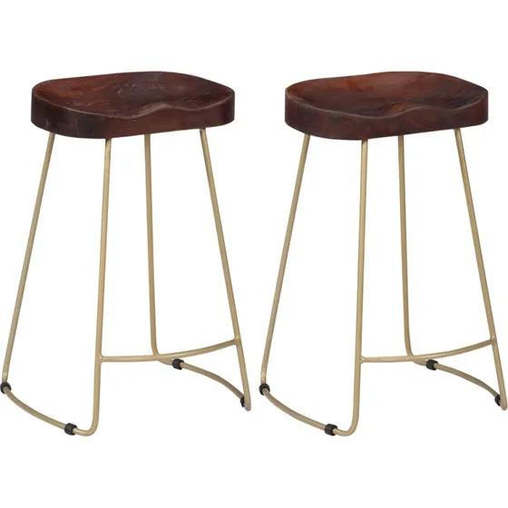 vidaXL Gavin barstole 2 stk. i massivt mangotræ, mørkebrun