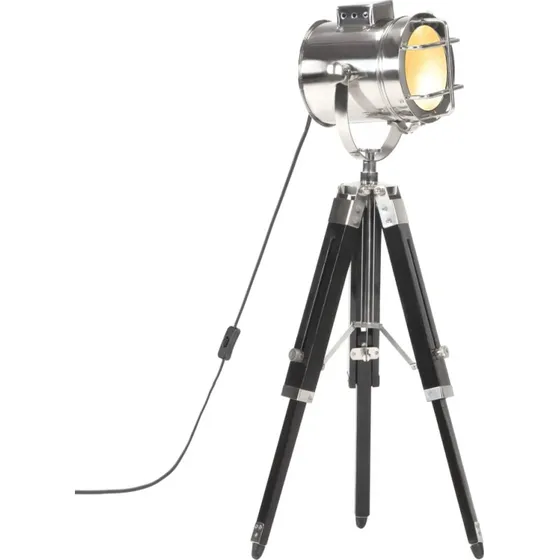 vidaXL gulvlampe trefod 5569 cm massivt mangotr, sort