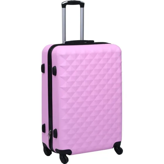 vidaXL hardcase-kuffert ABS pink, 4 hjul