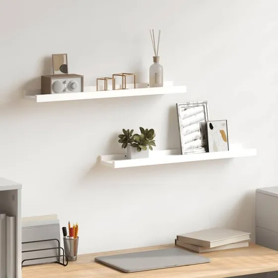 vidaXL gallerihylder 2 stk. 60x9x3 cm MDF hvid