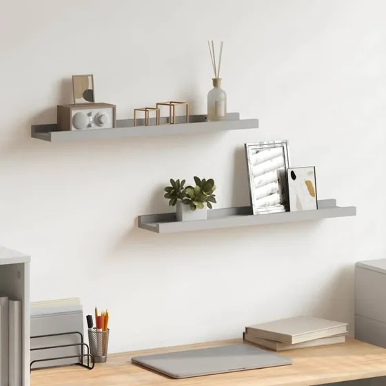 vidaXL Gallerihylder 2 stk. 60x9x3 cm MDF, grå