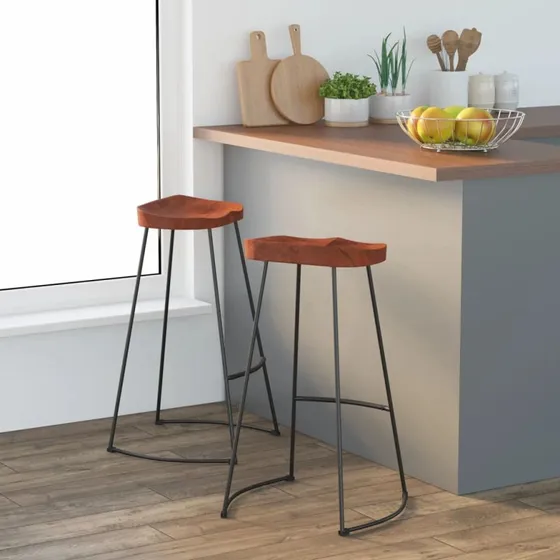 vidaXL Gavin-barstole 2 stk. 50x40x78 cm massivt mangotræ, brun