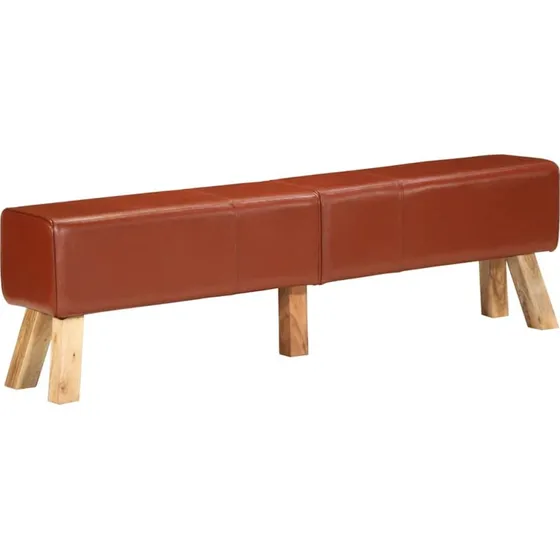 vidaXL gymnastikbuk 160 cm i gte skind, brun