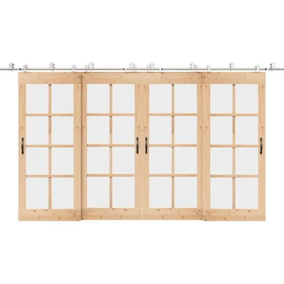 vidaXL beslagsst til skydedr 200 cm, rustfrit stl/slv