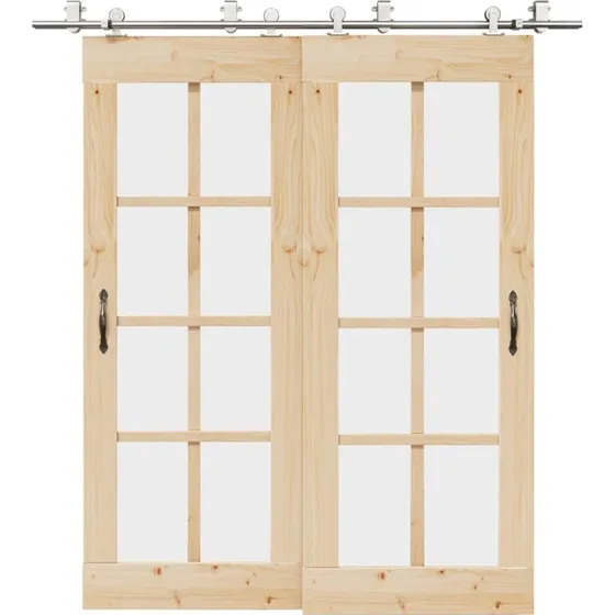 vidaXL hardwarekit til skydedr 200 cm rustfrit stl, slv