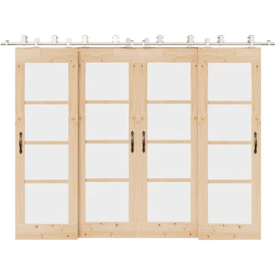 vidaXL hardwarekit til skydedr 366 cm, rustfrit stl (slv)