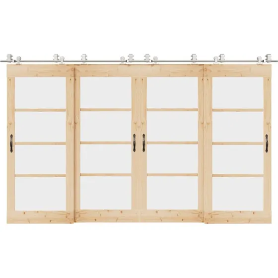 vidaXL hardwarekit til skydedr 366 cm i rustfrit stl, slv