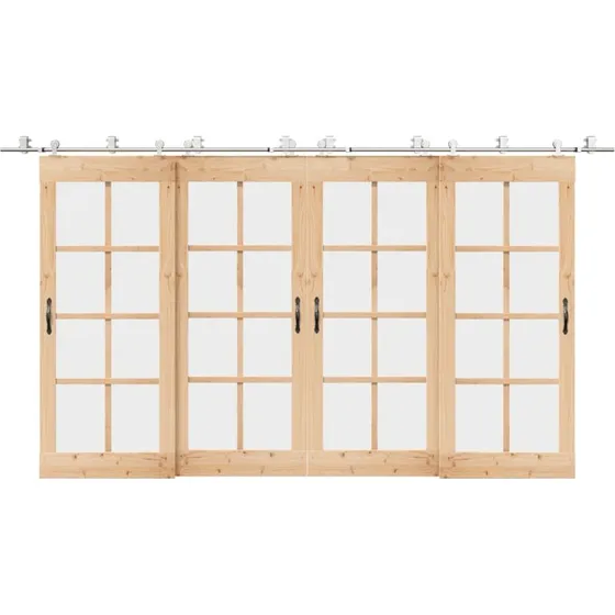 vidaXL hardwarekit til skydedr 400 cm rustfrit stl slvfarvet
