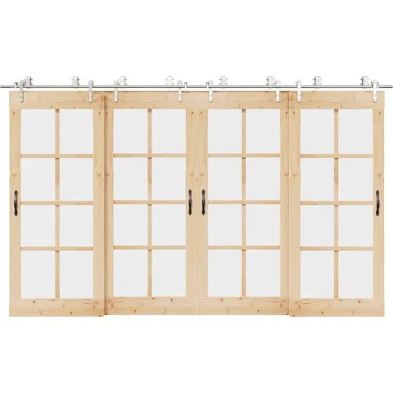 vidaXL hardwarekit til skydedr 366 cm, rustfrit stl, slv