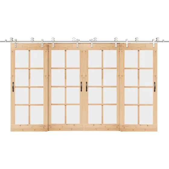 vidaXL skydedrsbeslag 400 cm rustfrit stl, slv