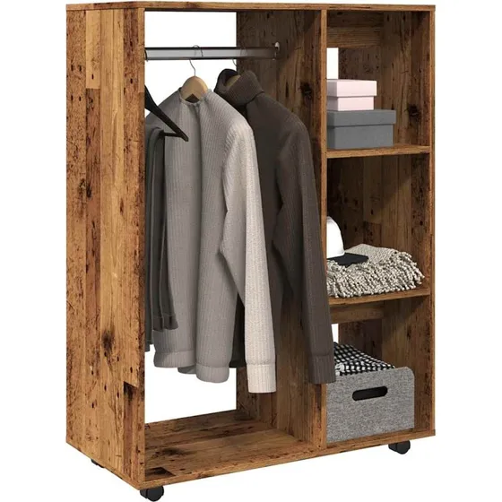 vidaXL garderobe 80x40x110 cm i konstrueret træ, antik