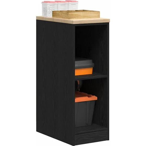 vidaXL Garageopbevaringsskab sort 30x51x85 cm i massivt fyrretræ