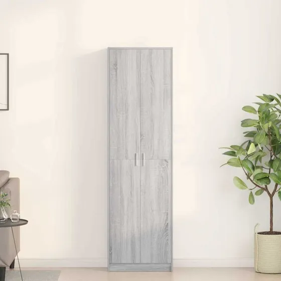 vidaXL Garderobeskab Grå Sonoma 55 x 25 x 189 cm (konstrueret træ)