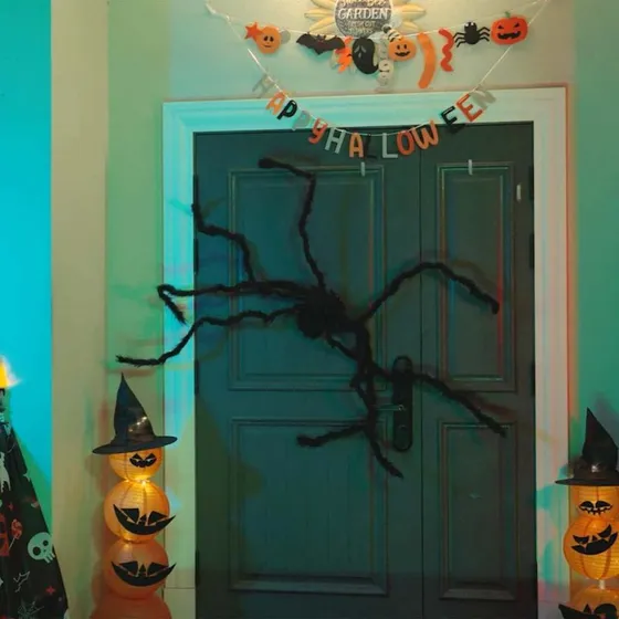 vidaXL Halloween Edderkop Dekoration 3 stk Sort 150 cm