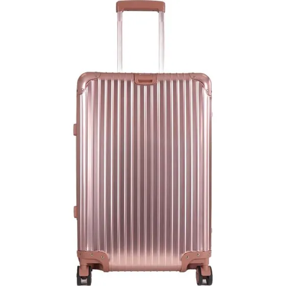 Aluminiums kuffert, rosa-guld 68 L med TSA-lås