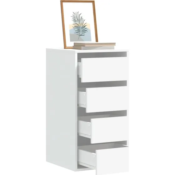 vidaXL hjrnekommode 40x41x76 cm hvid, 4 skuffer