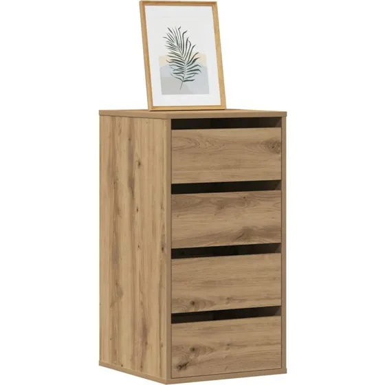 vidaXL hjørnekommode 40x41x76 cm konstrueret træ, egetræsfarve