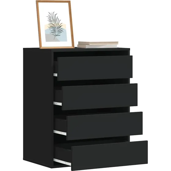 vidaXL hjørnekommode 60x41x76 cm sort konstrueret træ