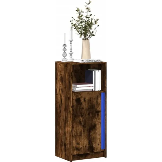 vidaXL skab med LED-lys 42,5x34x100 cm røget eg