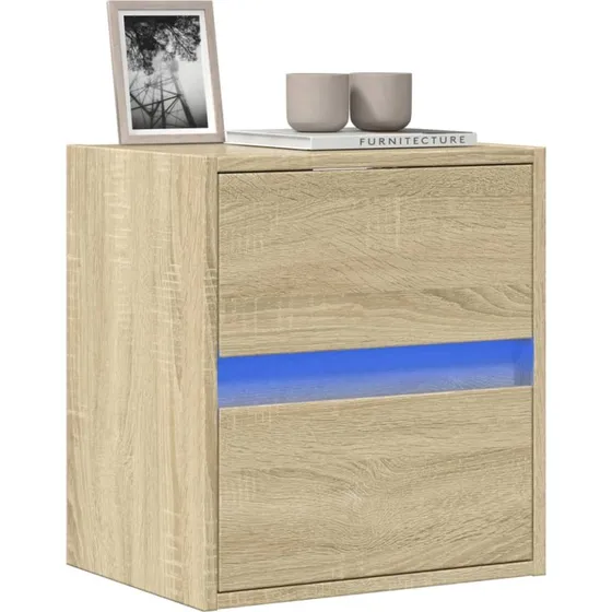 vidaXL vghngt tv-bord 41x31x45 cm med LED, sonoma-eg