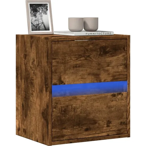 vidaXL vghngt TV-bord med LED 41x31x45 cm rget eg