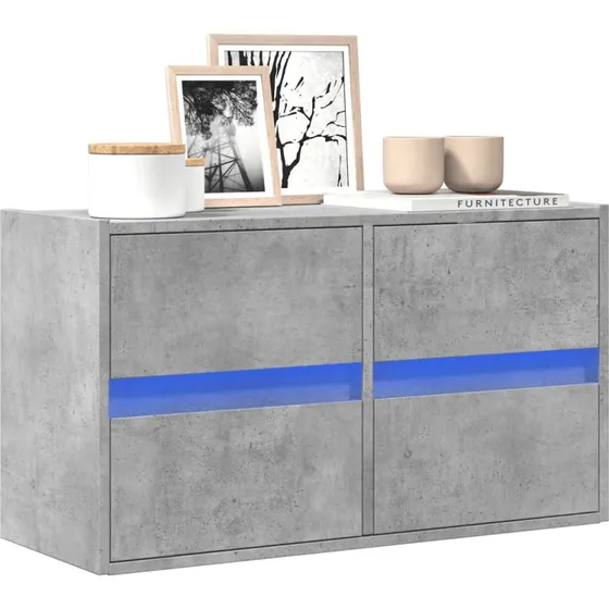 vidaXL vghngt TV-bord med LED 80x31x45 cm  betongr