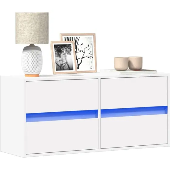 vidaXL vghngt tv-bord 100x31x45 cm med RGB LED, hvid