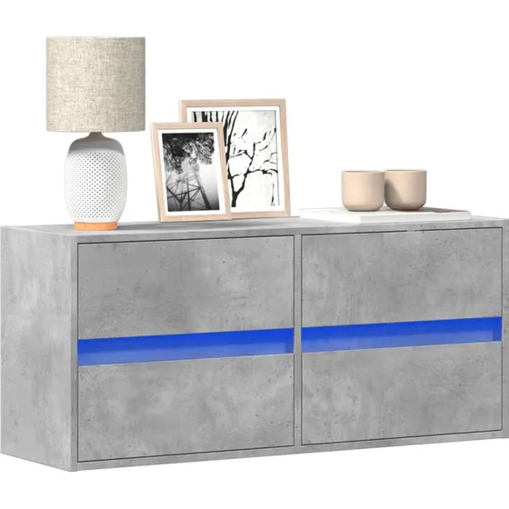 vidaXL vghngt tv-bord 100x31x45 cm med LED, betongr