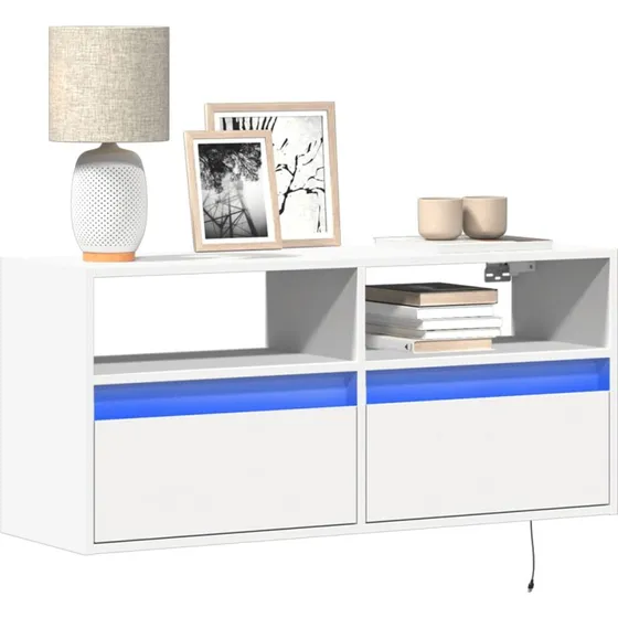 vidaXL vghngt TV-bord 100x31x45 cm med RGB-LED, hvid