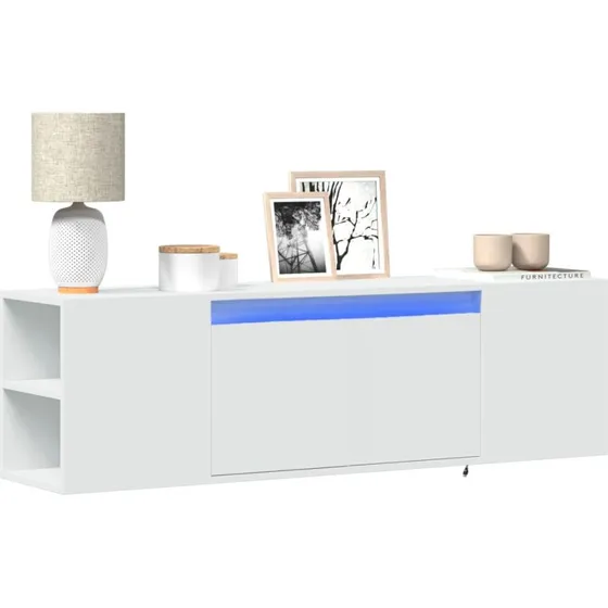 vidaXL vghngt TV-bord 135x31x39,5 cm med RGB LED - hvid