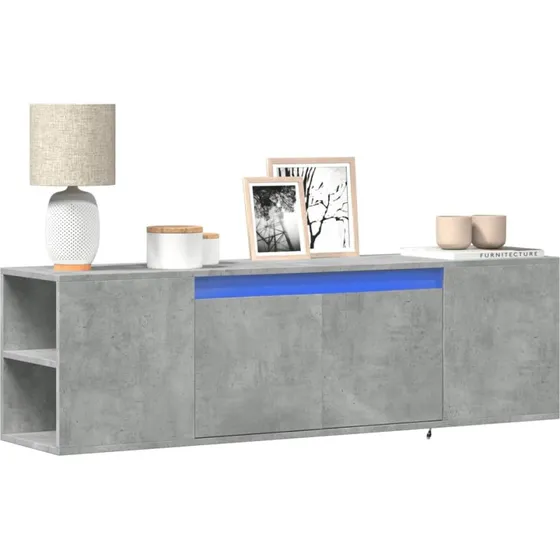 vidaXL vghngt TV-bord 135x31x39,5 cm med LED, betongr