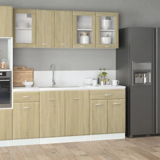 vidaXL Lyon 4-delt køkkenskabssæt Sonoma-eg (konstrueret træ)