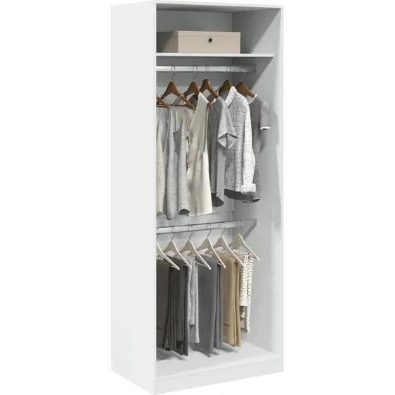 vidaXL klædeskab 80x50x200 cm konstrueret træ hvid