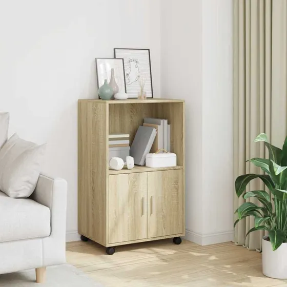 vidaXL rullebord 55x40x91 cm konstrueret træ Sonoma-eg